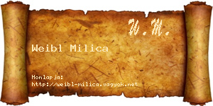 Weibl Milica névjegykártya